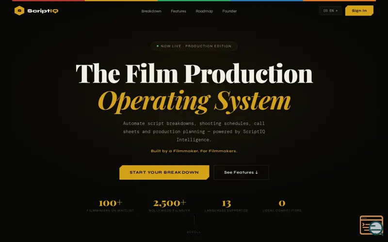 Screenshot of ScriptIQ
