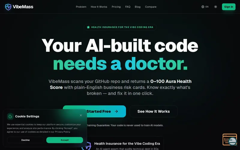Screenshot of Health Insurance for the Vibe Coding Era