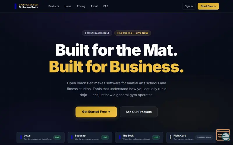 Screenshot of Lotus by Open Black Belt