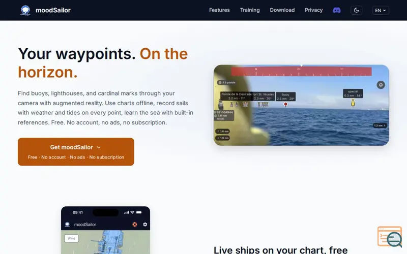 Screenshot of moodSailor