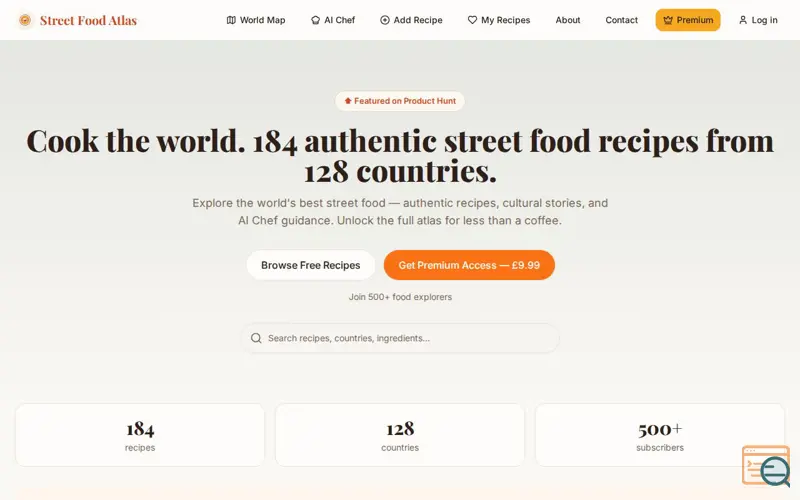 Screenshot of Street Food Atlas