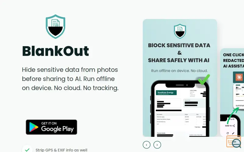 Screenshot of BlankOut