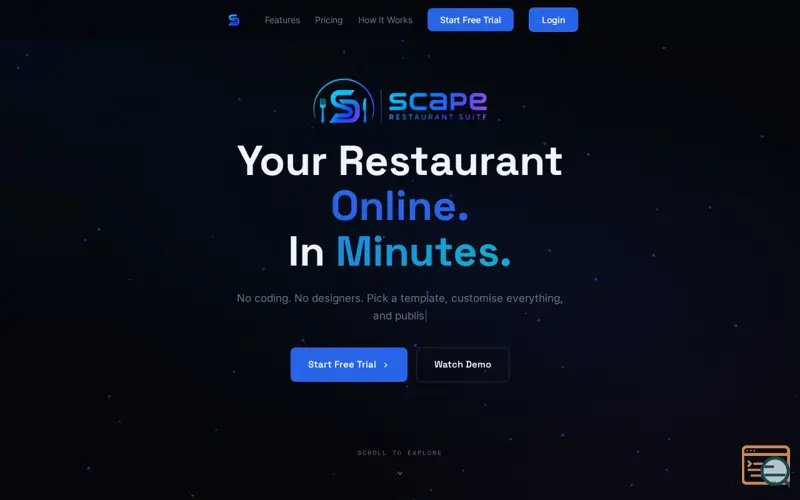 Screenshot of Scape Restaurant Suite