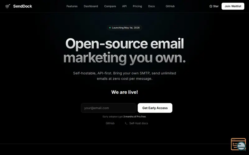 Screenshot of SendDock
