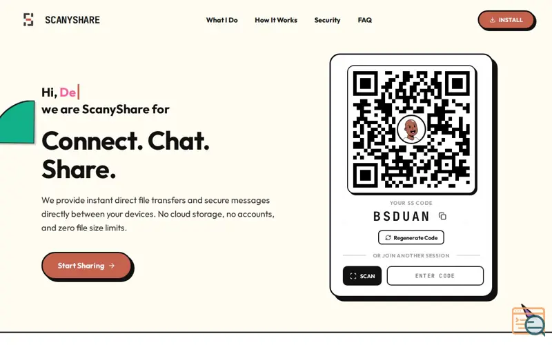 Screenshot of ScanyShare