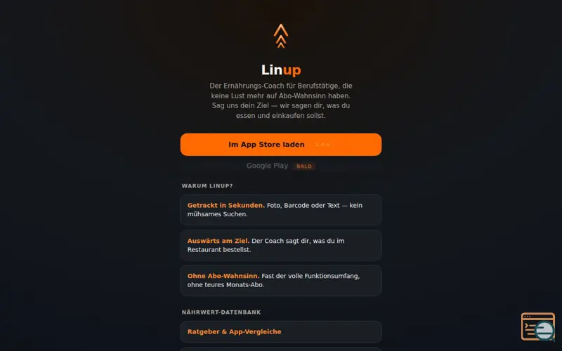 Screenshot of Linup