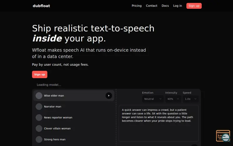 Screenshot of Wfloat