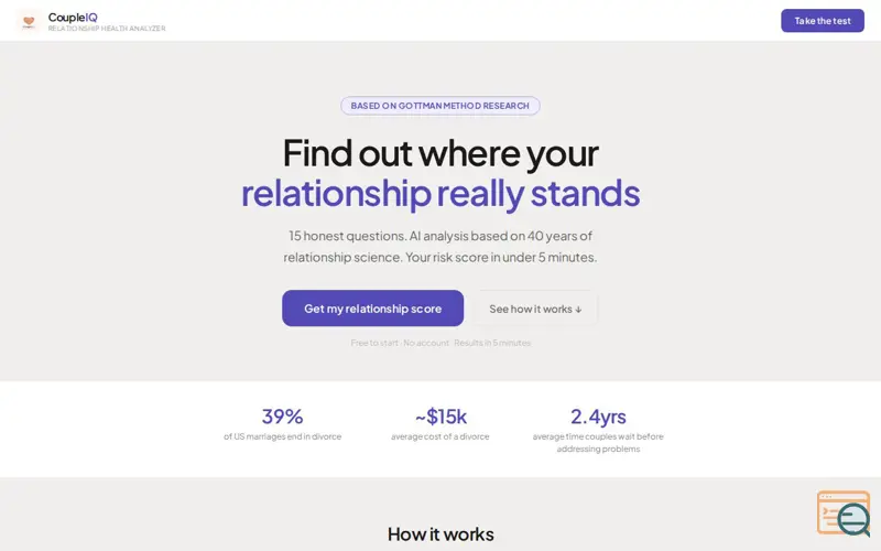 Screenshot of CoupleIQ – Relationship Health Analyzer