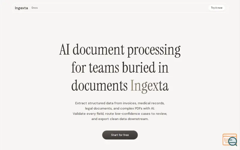 Screenshot of Ingexta