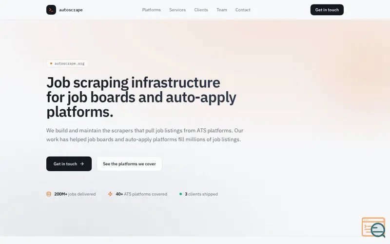 Screenshot of Autoscrape