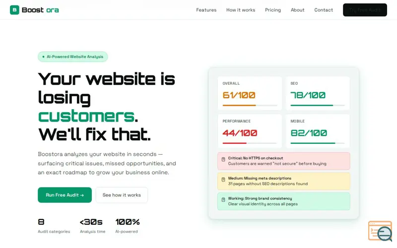 Screenshot of Boostora