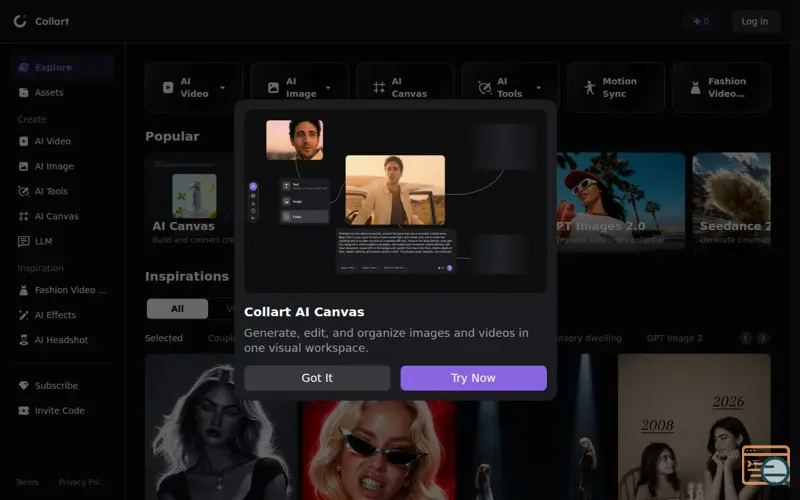 Screenshot of Collart AI, a launch using Adjust
