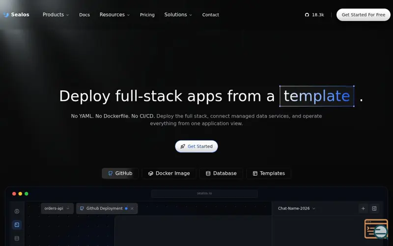 Screenshot of Sealos, a launch using Mautic