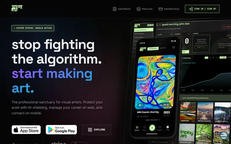 Screenshot of IMPLOY.ART