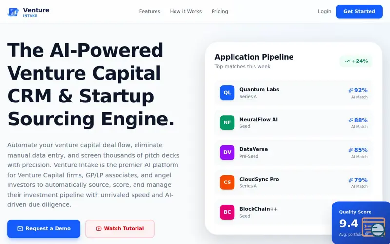 Screenshot of Venture Intake - (Venture Capital CRM)