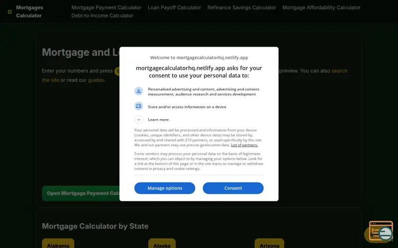 Screenshot of Mortgage Calculator HQ