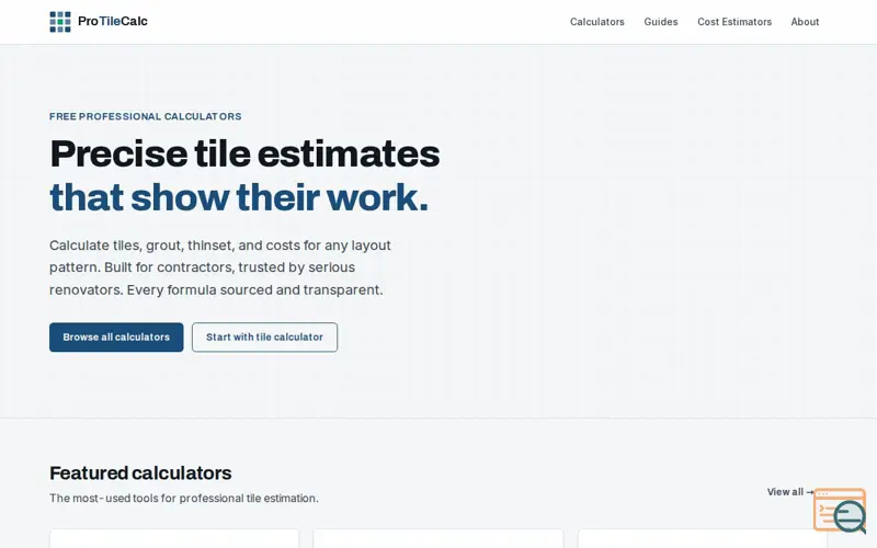 Screenshot of ProTileCalc