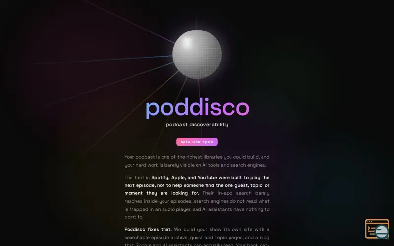 Screenshot of Poddisco
