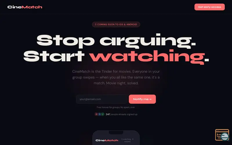 Screenshot of CineMatch
