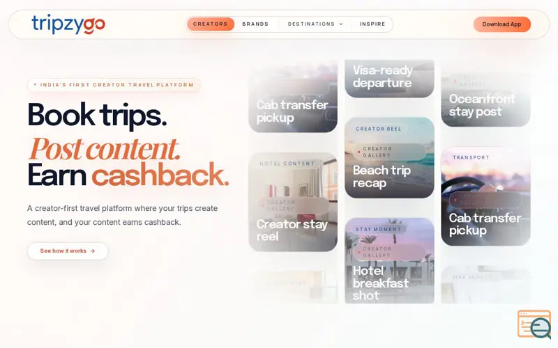 Screenshot of Tripzygo