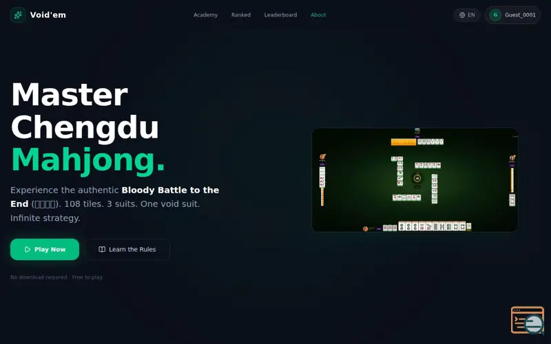Screenshot of Void'em Mahjong