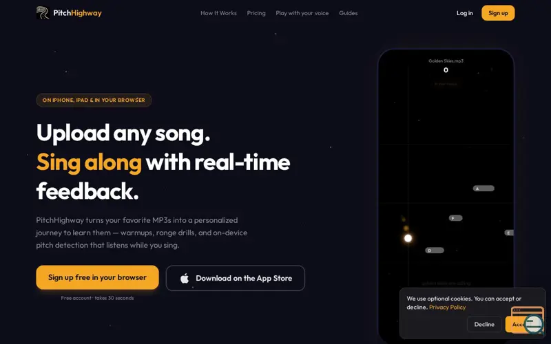 Screenshot of PitchHighway