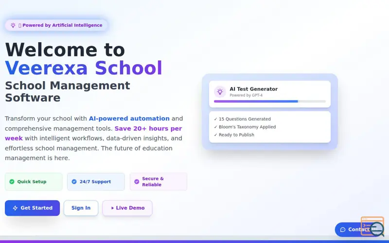 Screenshot of School Management software 