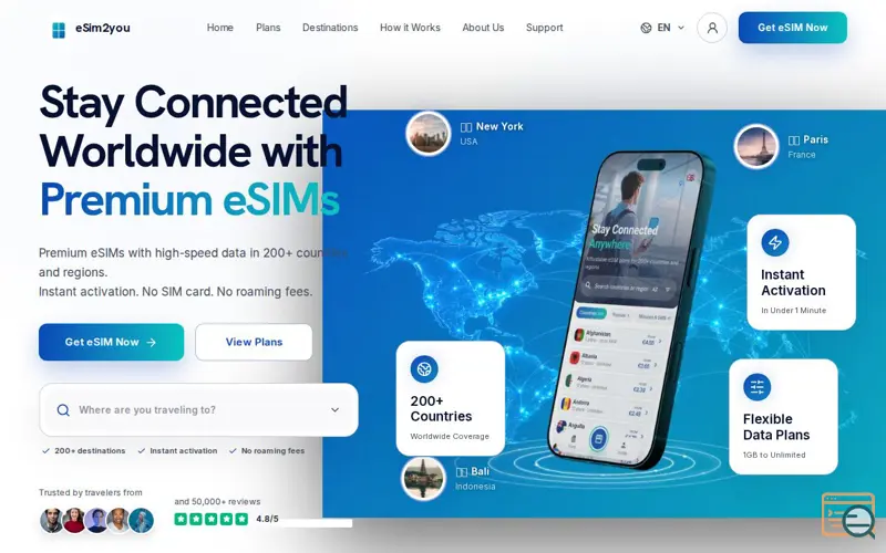 Screenshot of eSIM2you