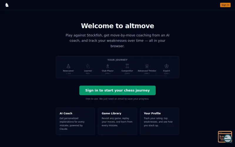 Screenshot of Altmove, a launch using localForage