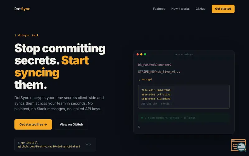 Screenshot of dotsync