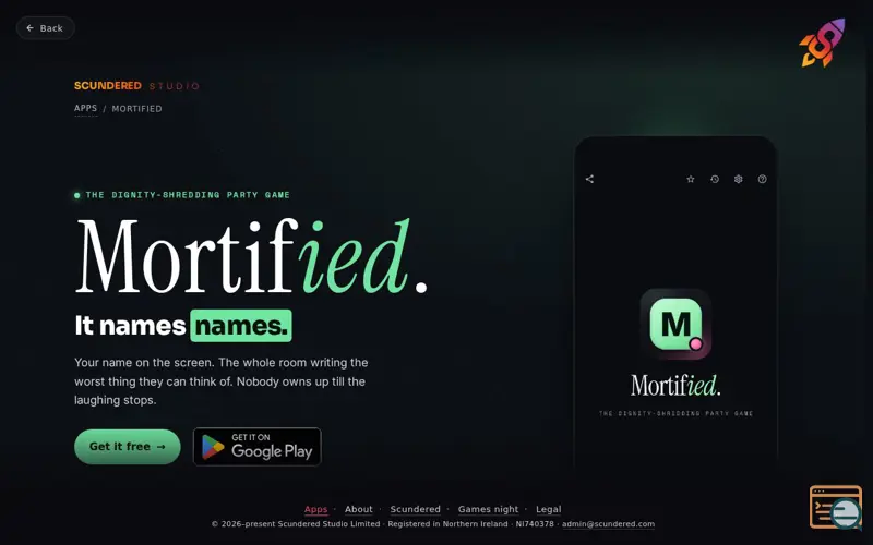 Screenshot of Mortified