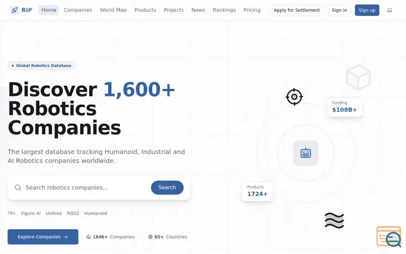Screenshot of Robotics Intelligence Platform