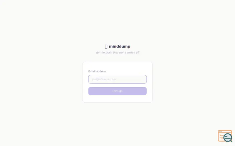Screenshot of MindDump