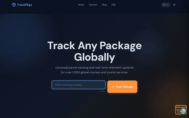 Screenshot of Trackpkgs