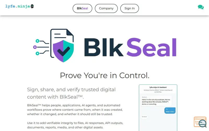 Screenshot of BlkSeal