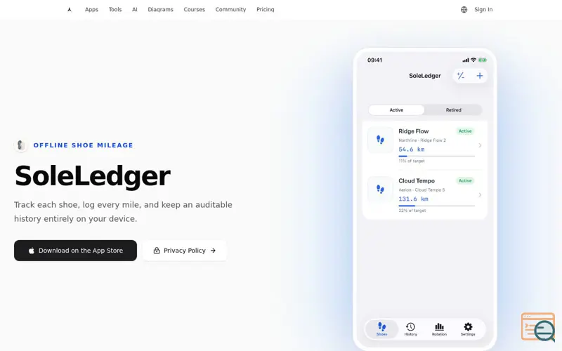 Screenshot of SoleLedger: Shoe Mileage
