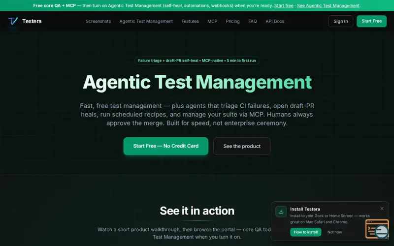 Screenshot of Testera
