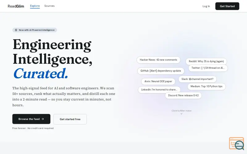 Screenshot of ReadGlim