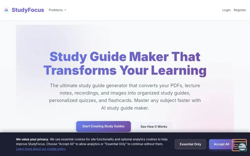 Screenshot of Study Focus
