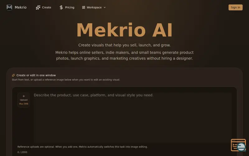 Screenshot of Mekrio