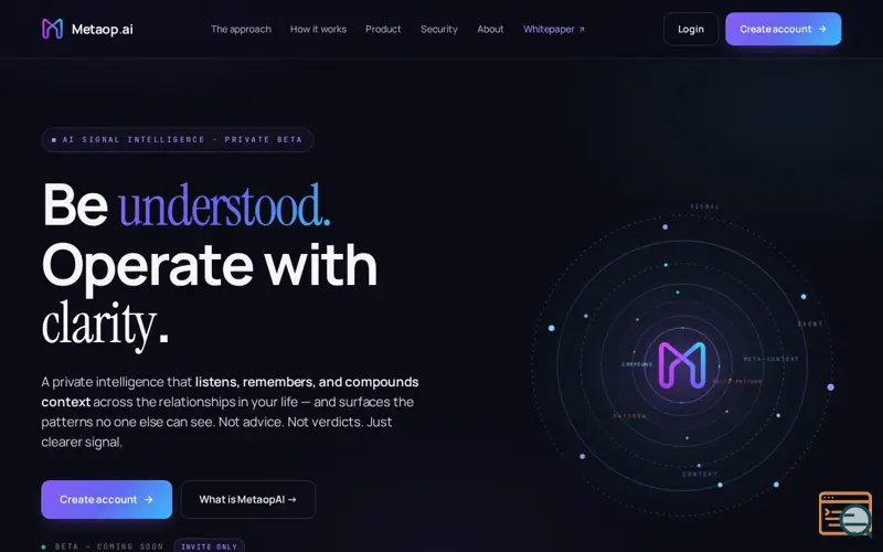 Screenshot of Metaop.ai