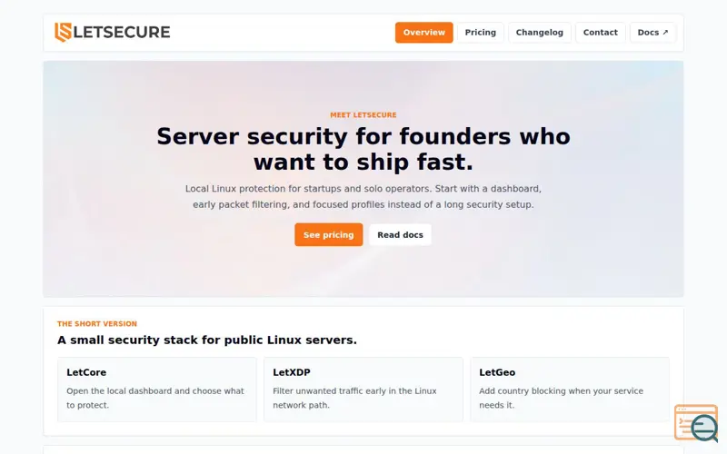 Screenshot of LetSecure