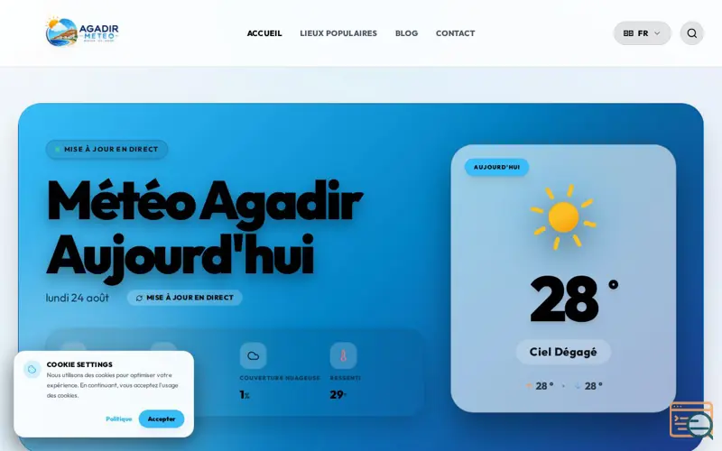 Screenshot of Agadir Weather