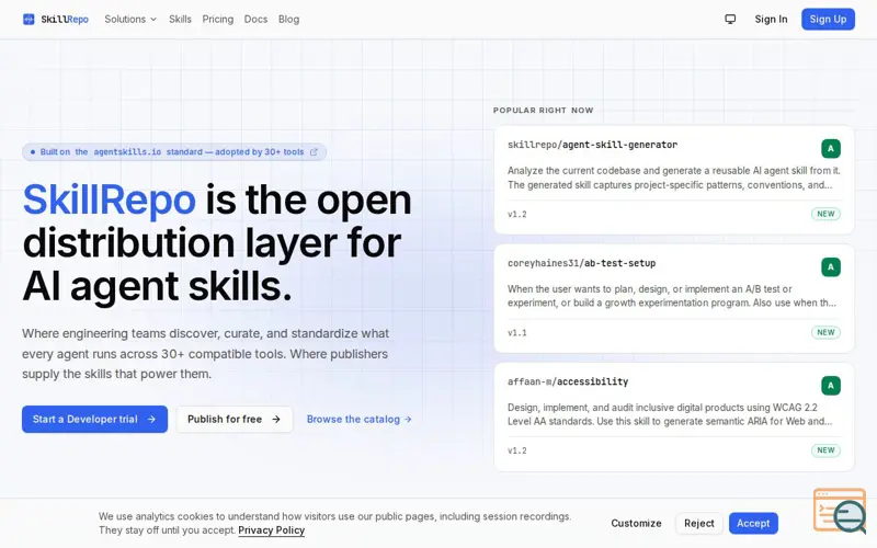Screenshot of SkillRepo