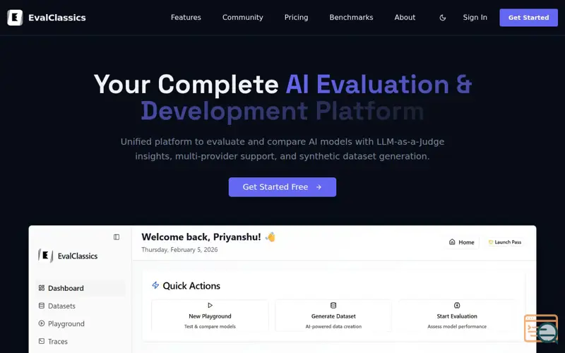 Screenshot of EvalClassics
