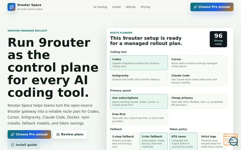 Screenshot of 9router Space