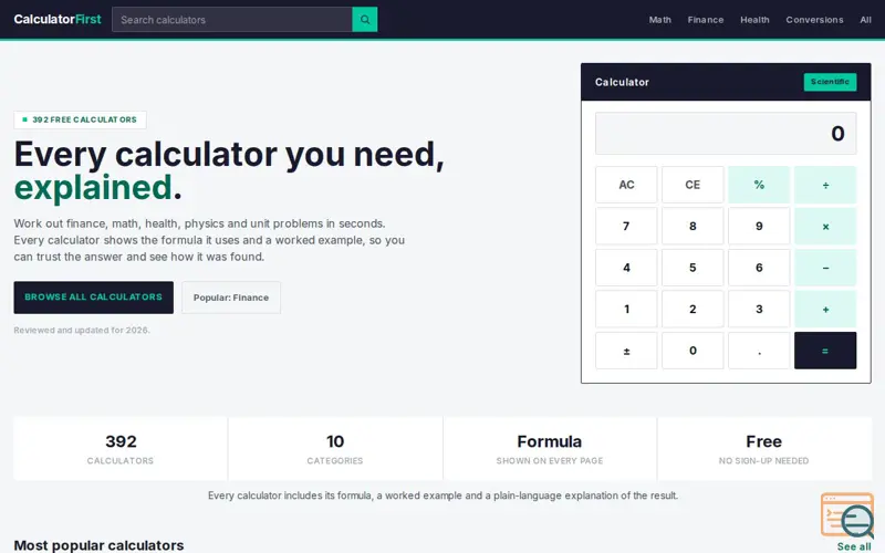 Screenshot of CalculatorFirst