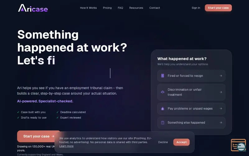 Screenshot of Aricase