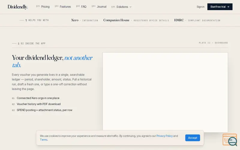 Screenshot of Dividendly