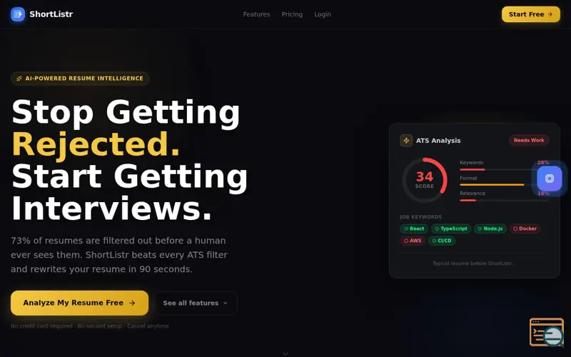 Screenshot of ShortListr